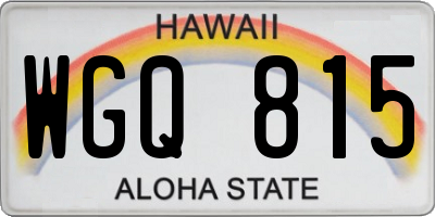 HI license plate WGQ815