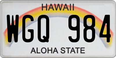 HI license plate WGQ984