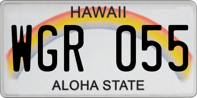 HI license plate WGR055