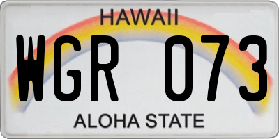 HI license plate WGR073