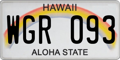 HI license plate WGR093