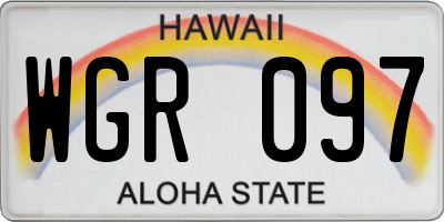 HI license plate WGR097
