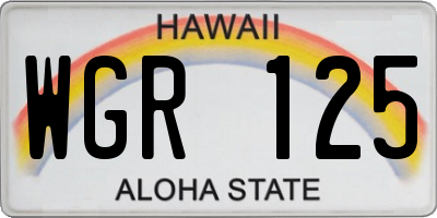 HI license plate WGR125