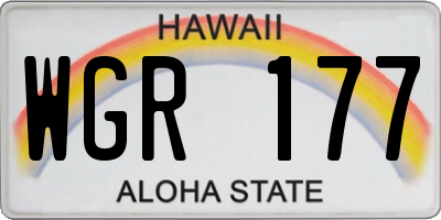 HI license plate WGR177