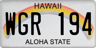 HI license plate WGR194