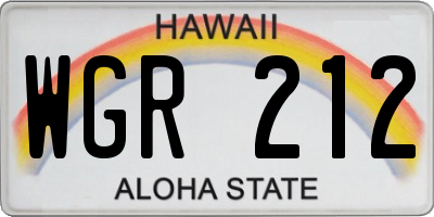 HI license plate WGR212