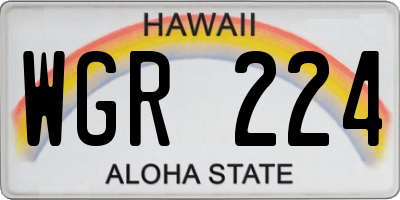 HI license plate WGR224