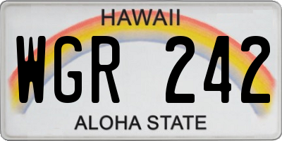 HI license plate WGR242