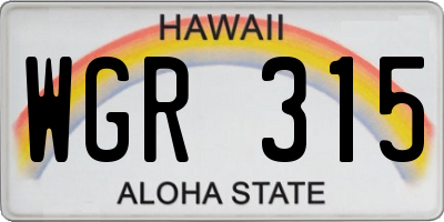HI license plate WGR315