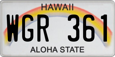 HI license plate WGR361