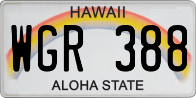 HI license plate WGR388