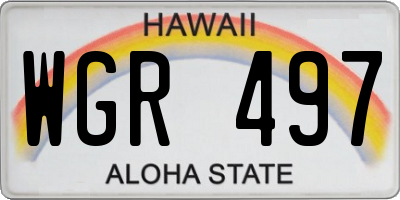 HI license plate WGR497