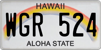 HI license plate WGR524