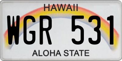 HI license plate WGR531