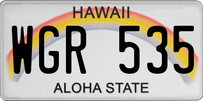 HI license plate WGR535