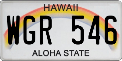 HI license plate WGR546