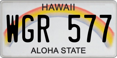 HI license plate WGR577