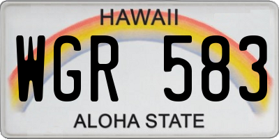HI license plate WGR583