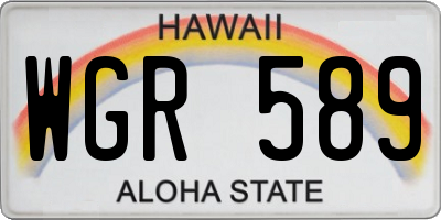 HI license plate WGR589