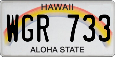 HI license plate WGR733