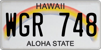 HI license plate WGR748