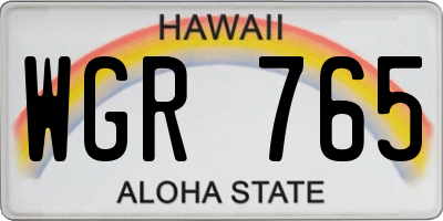 HI license plate WGR765