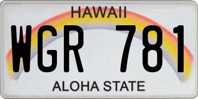 HI license plate WGR781