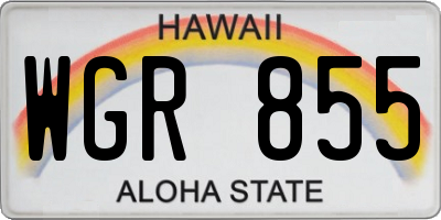 HI license plate WGR855