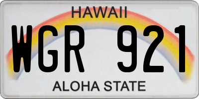 HI license plate WGR921