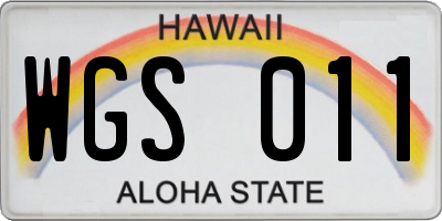 HI license plate WGS011