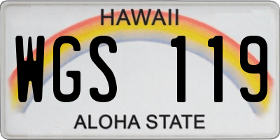 HI license plate WGS119