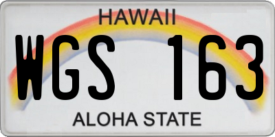 HI license plate WGS163