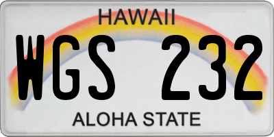 HI license plate WGS232