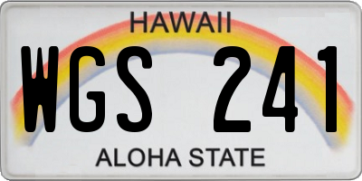 HI license plate WGS241