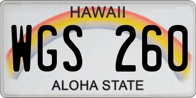 HI license plate WGS260