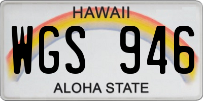 HI license plate WGS946