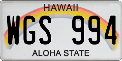 HI license plate WGS994