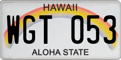 HI license plate WGT053