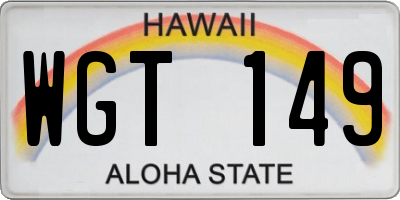 HI license plate WGT149