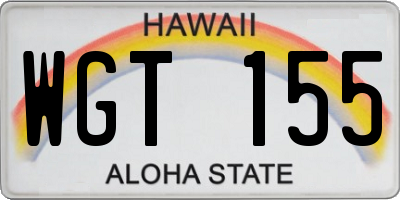 HI license plate WGT155