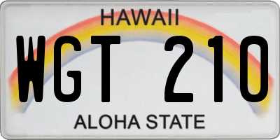 HI license plate WGT210