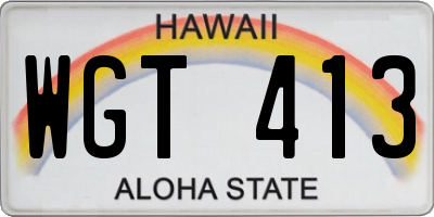 HI license plate WGT413