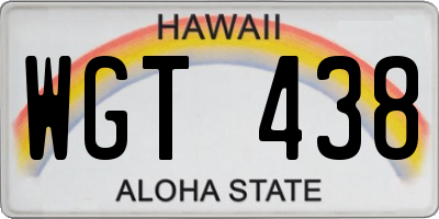 HI license plate WGT438