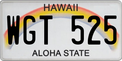 HI license plate WGT525