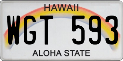 HI license plate WGT593
