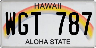 HI license plate WGT787