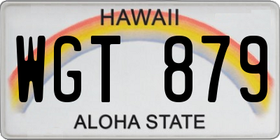 HI license plate WGT879