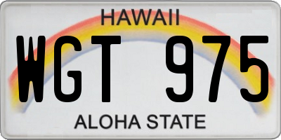 HI license plate WGT975