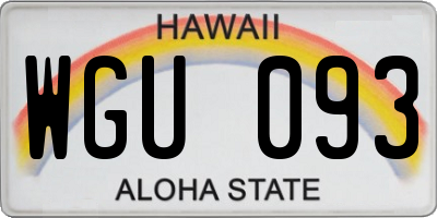 HI license plate WGU093