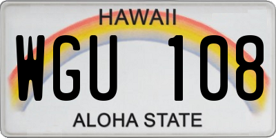 HI license plate WGU108